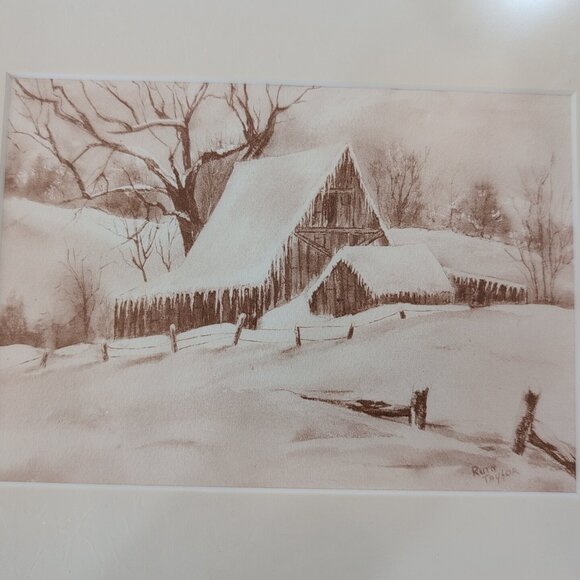 Original Watercolor By Ruth Taylor Titled The Winter Of 1978 - Picture 2 of 5